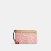 Coach Outlet Double Zip Wristlet With Floral Print