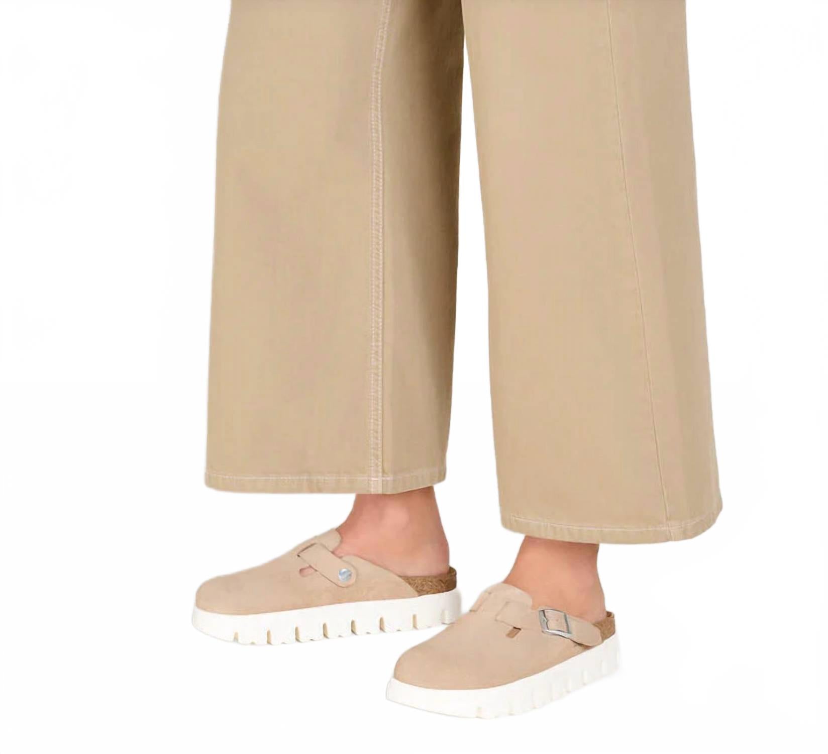 Women's Papillio Boston Chunky Suede Clogs In Warm Sand