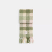 Coach Outlet Oversized Plaid Muffler With Rubber Patch