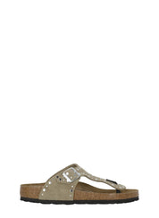 Beige Gizeh Rivet Studded Sandals