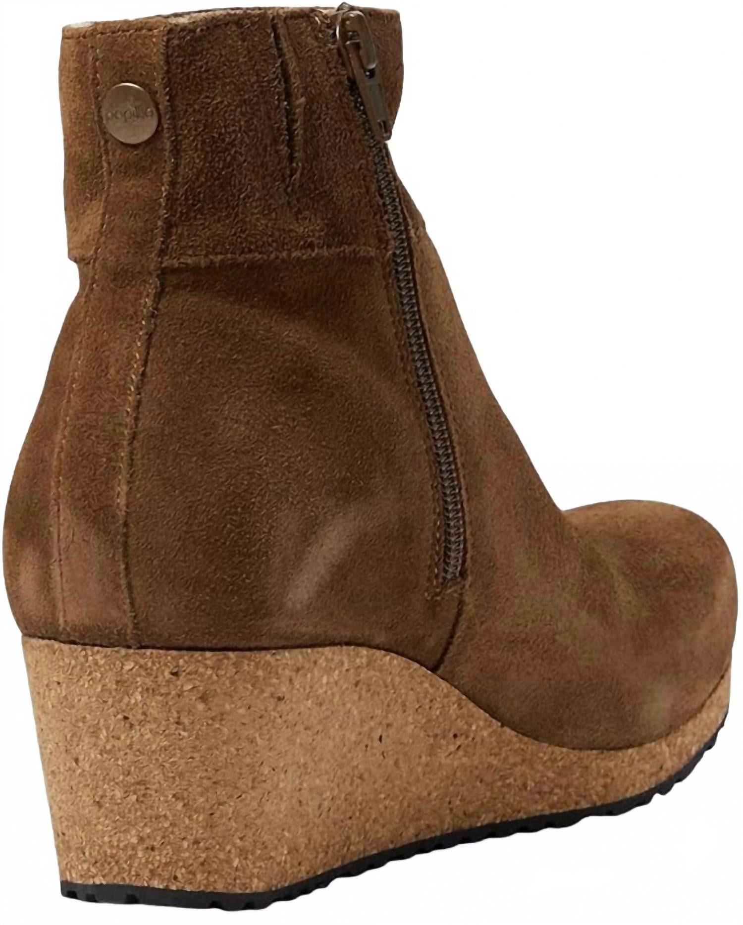 Women's Papillio Ebba Wedge Bootie In Dark Tea