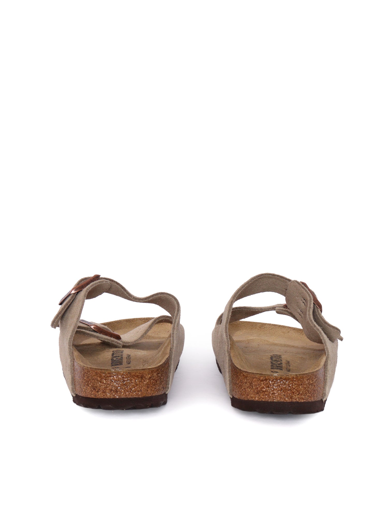 Taupe Arizona Suede Leather Slip-On Sandals