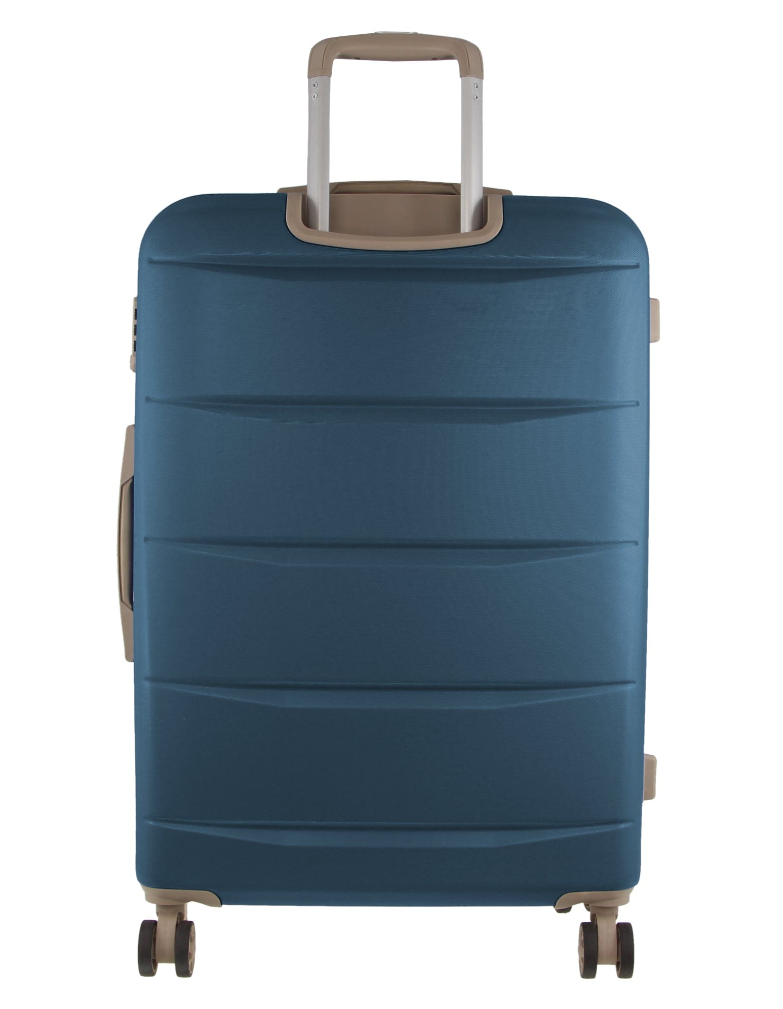 2pc Pierre Cardin Large Hard & Cabin Travel Luggage Set w/ Name Tag Blue