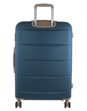 2pc Pierre Cardin Large Hard & Cabin Travel Luggage Set w/ Name Tag Blue