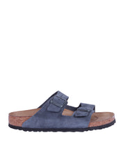 Charcoal Arizona Suede Leather Slide Sandal
