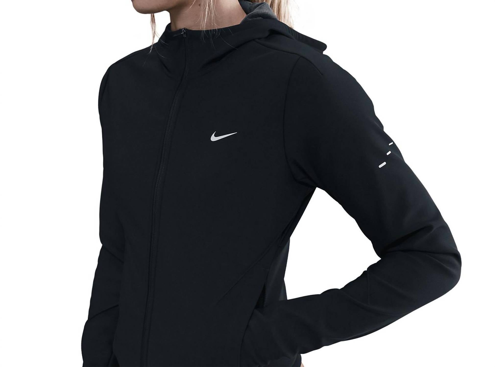 Swift Therma-Fit Fitted Running Jacket In Black/reflective Silver
