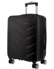 3pc Pierre Cardin Hard-Shell Suitcase Cabin Travel Luggage Set Black