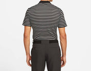 Men's Striped Golf Polo Shirt In Black