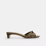 Coach Outlet Bow Kitten Heel Sandal In Signature Jacquard