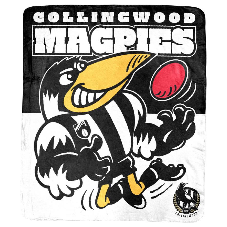AFL - Collingwood Magpies - Coral Fleece Rug