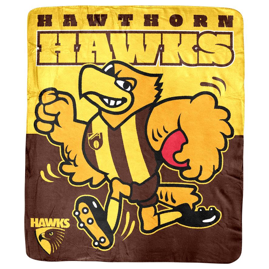 AFL - Hawthorn Hawks - Coral Fleece Rug