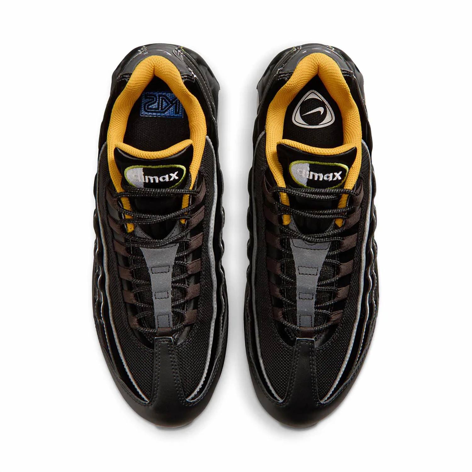 Men's Air Max 95 Big Bubble Sneakers In Black/white/gold