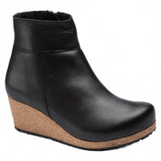 Women Ebba Leather Wedge Ankle Boots In Black