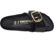 Women's Birkenstock Madrid Big Buckle 1022650 Black Leather Sandals ZOGG2056