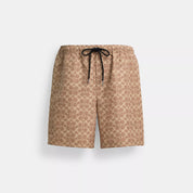 Coach Outlet Signature Swim Trunks In Recycled Polyester