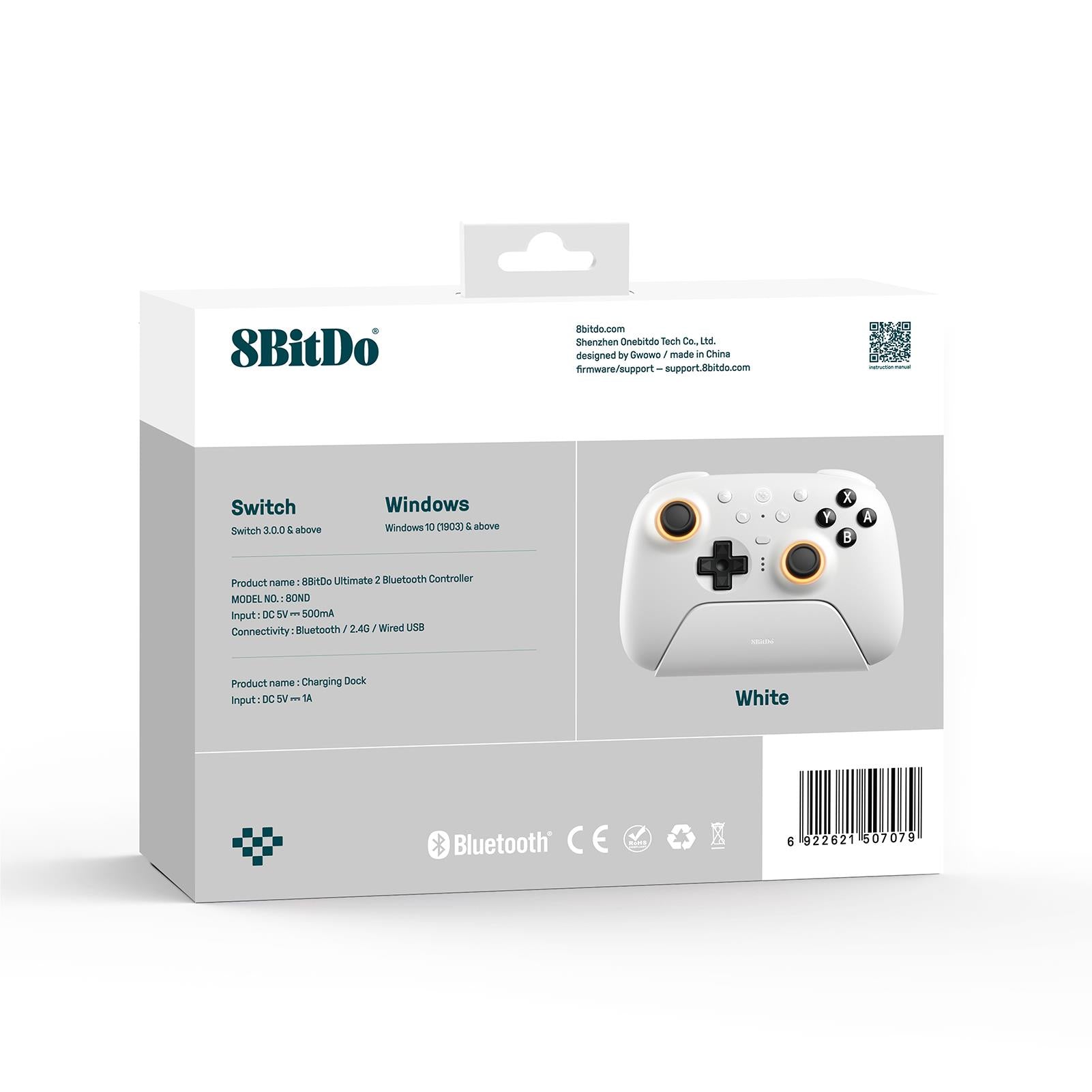 8bitDo Ultimate 2 Bluetooth Controller (White)