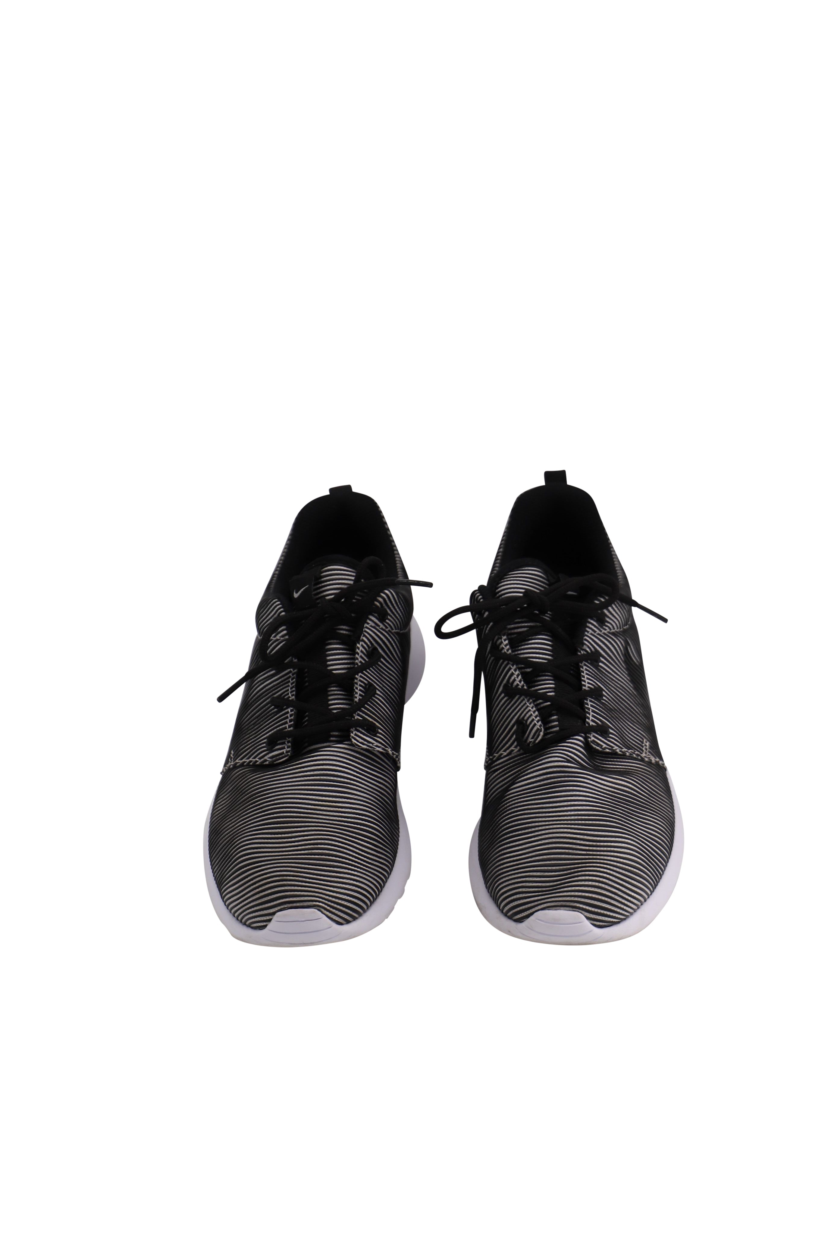 Nike Roshe Run Premium Plus Striped Sneakers in Black and White Nylon