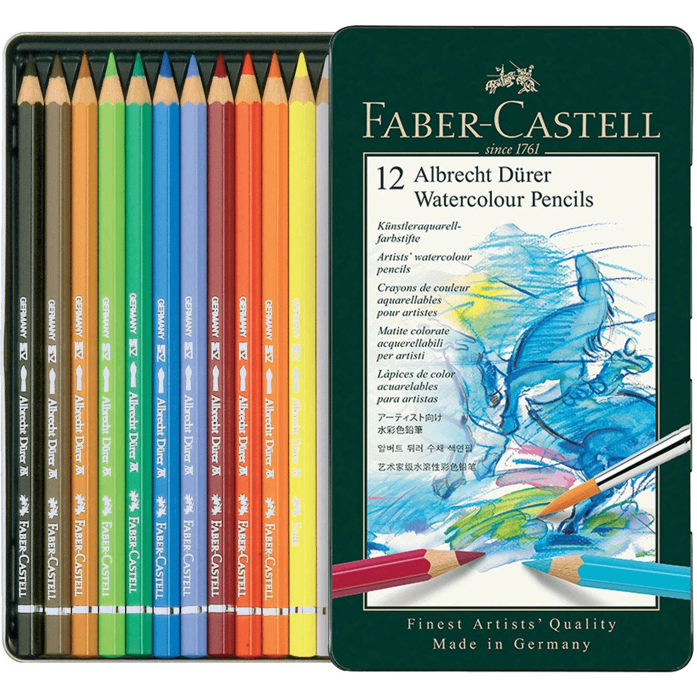 12 Faber-Castell Albrecht Durer Water Colour Pencils Tin Set