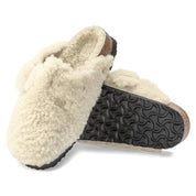 Boston Big Buckle Shearling Teddy Clog - Narrow In Eggshell