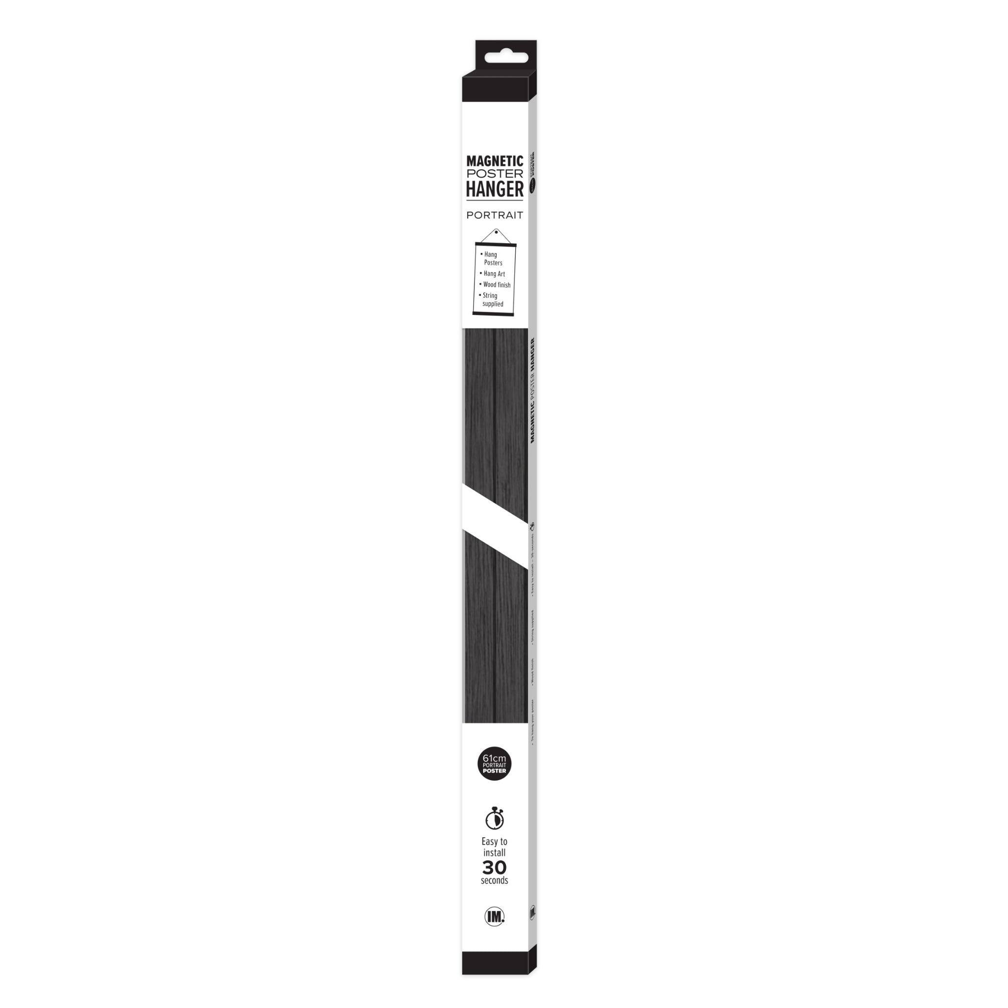 61cm Wooden Poster Hanger - Black