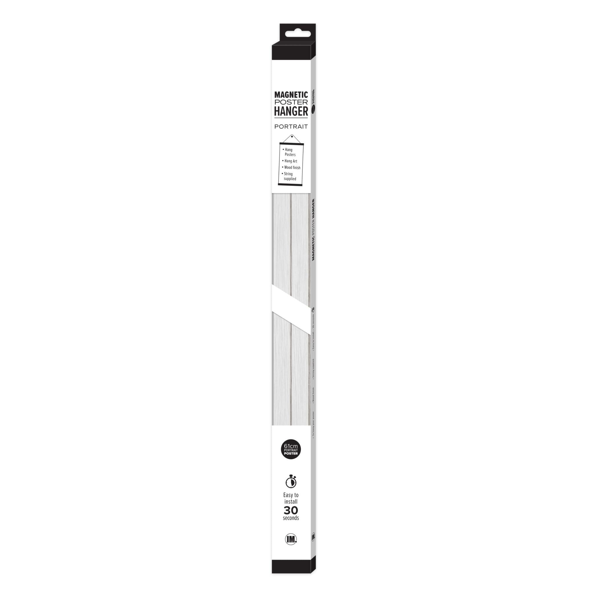 61cm Wooden Poster Hanger - White