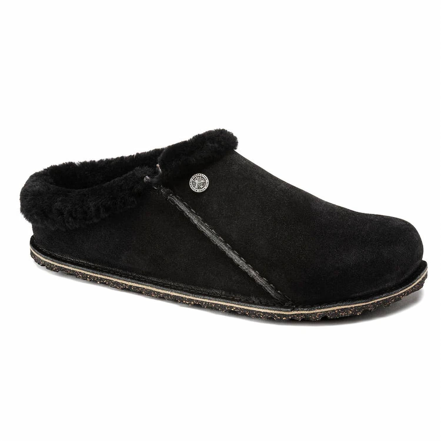 Zermatt Shearling Premium Suede Slipper In Black