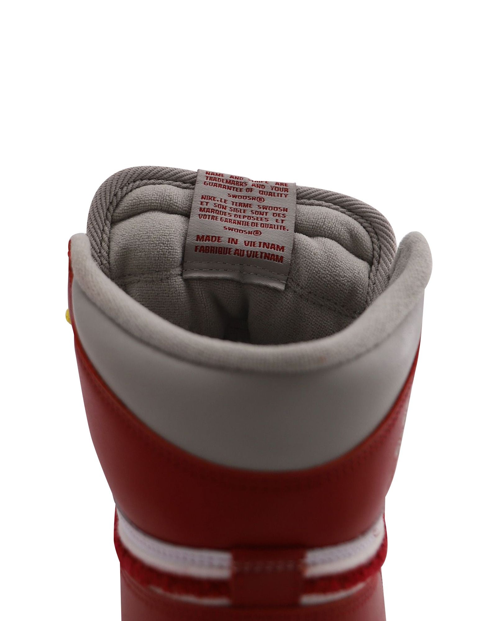 Nike Air Jordan 1 Retro High Top Sneakers in Iron Ore/Red Varsity Leather