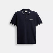 Coach Outlet Signature Trim Polo In Organic Cotton
