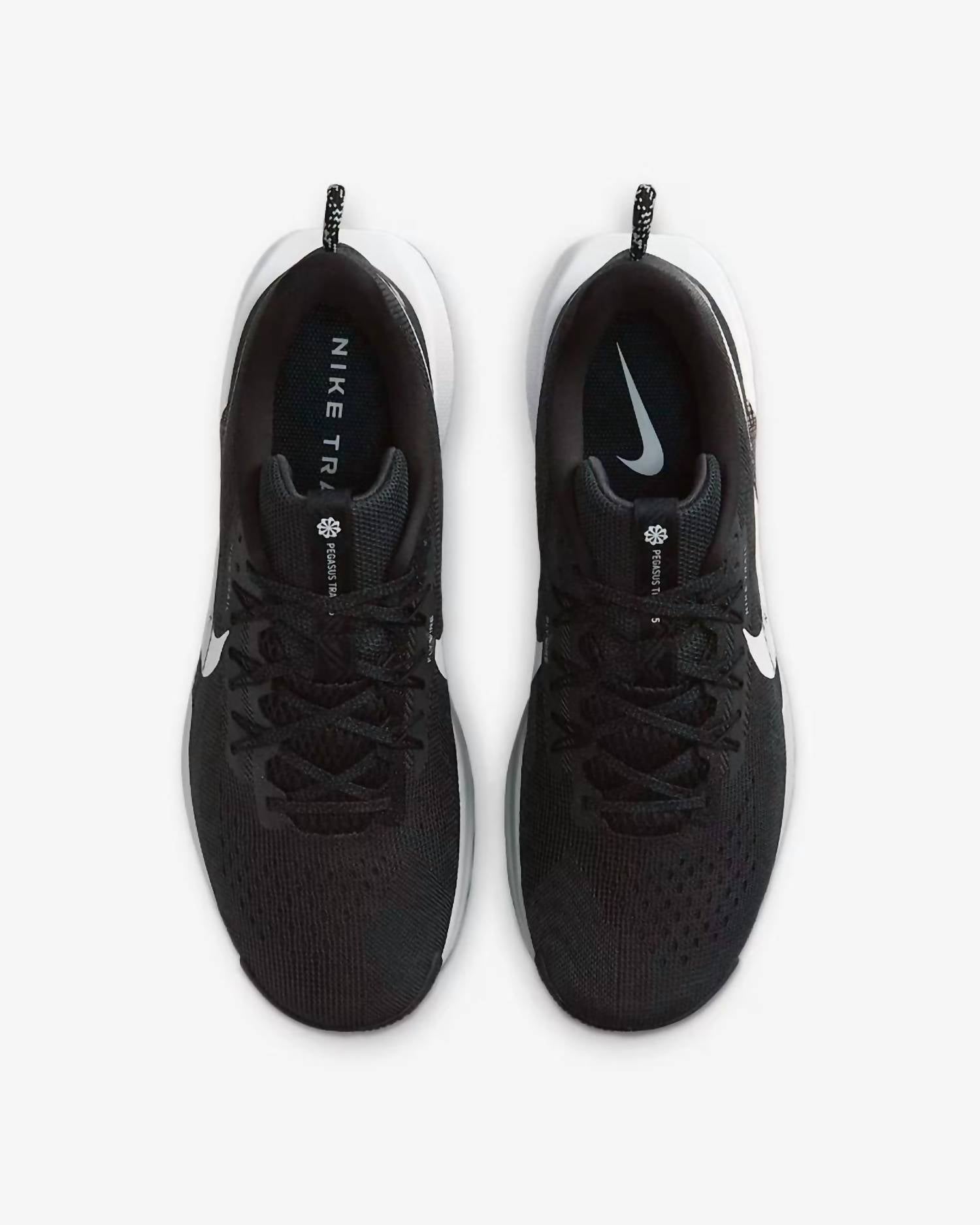Men's Pegasus Trail 5 Running Shoes In Black/white-Anthracite Noir