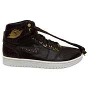 Nike Air Jordan 1 Retro High Croc Embossed OG Pinnacle Sneakers in Brown Leather