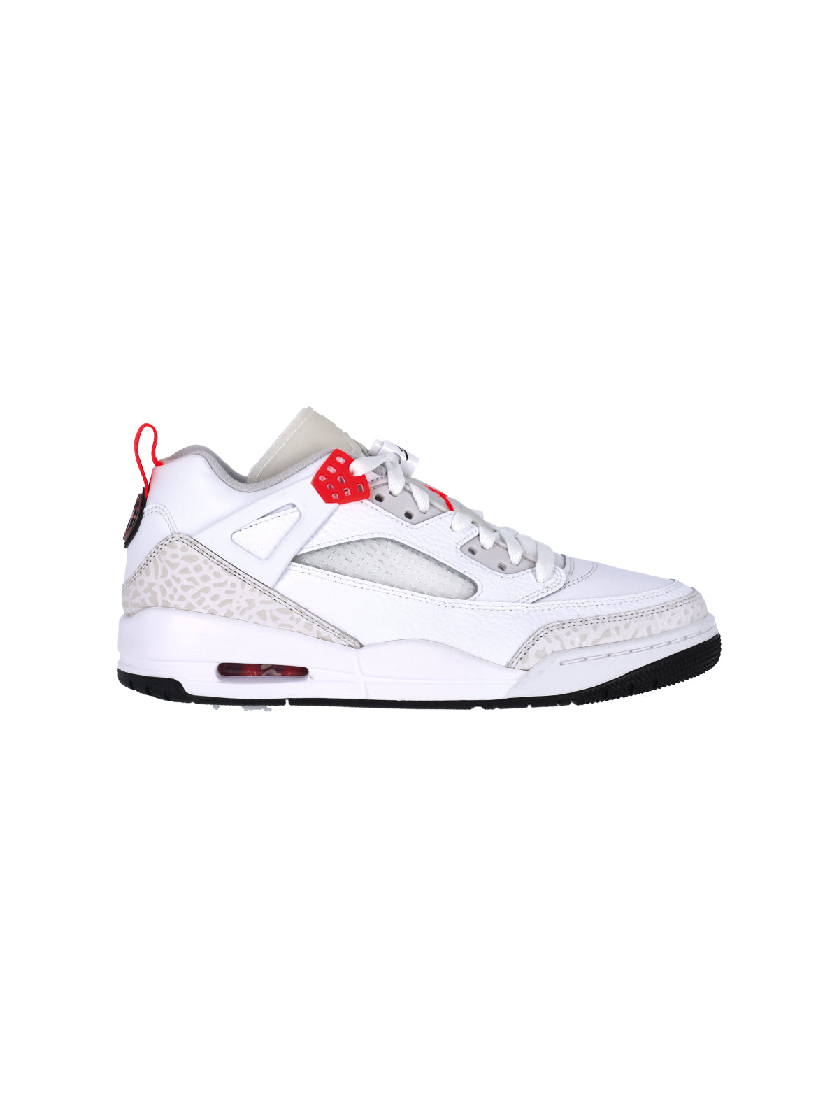 White Jordan Spizike Low-Top Leather Sneakers