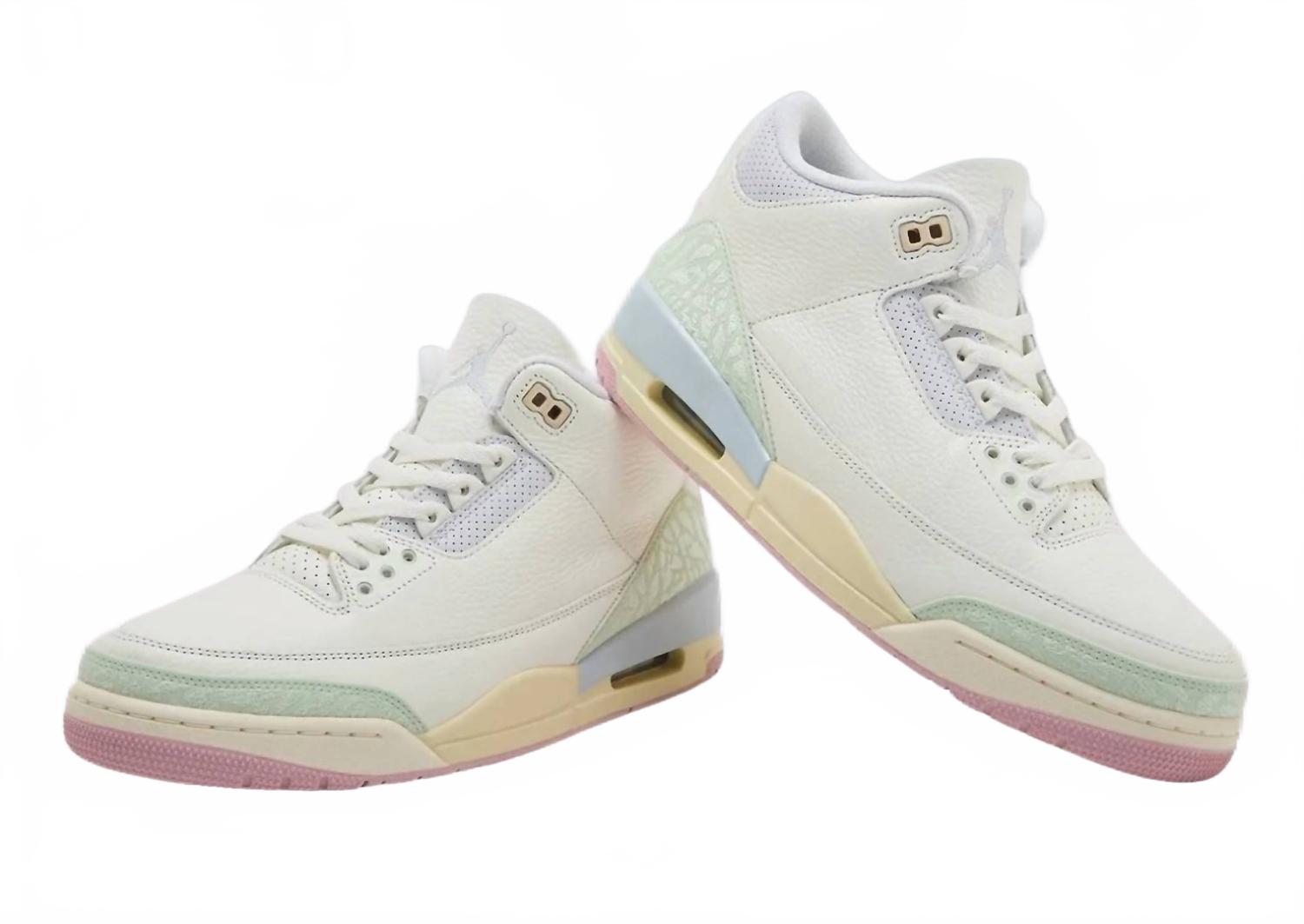 Air Jordan Retro 3 "spring Is In The Air" Sneakers In Sail/jade Aura/aura/iced Carmine/muslin/iris Whisper