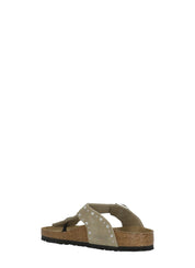 Beige Gizeh Rivet Studded Sandals