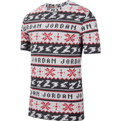 Men's Nike Jordan Ugly Sweater Short Sleeve T-Shirt White/Red-Black CT3711-101
