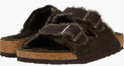 Women's Arizona Shearling Sandals - Narrow In Mocha