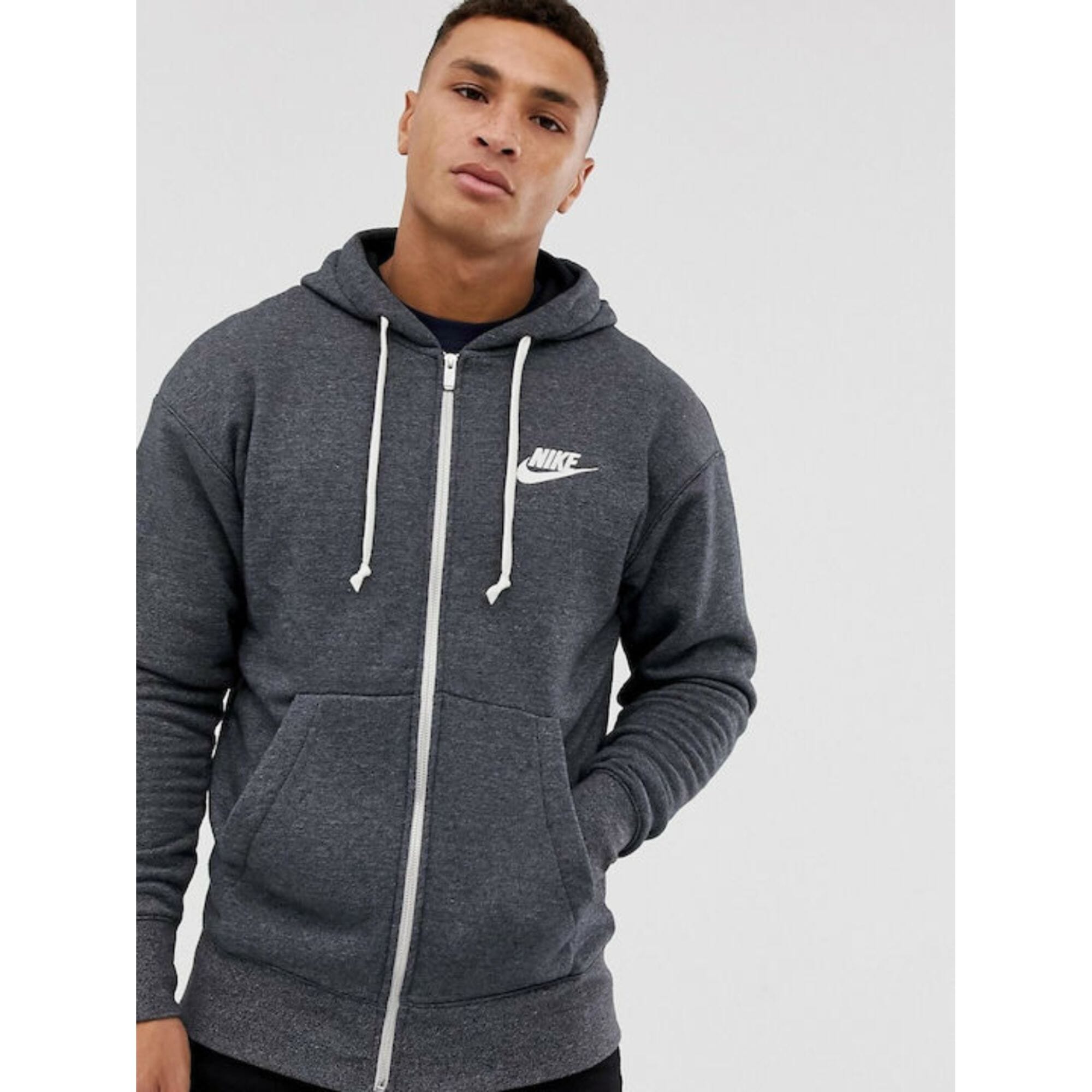 Men's Nike Heritage Full Zip Hoodie Grey/White 928431-010