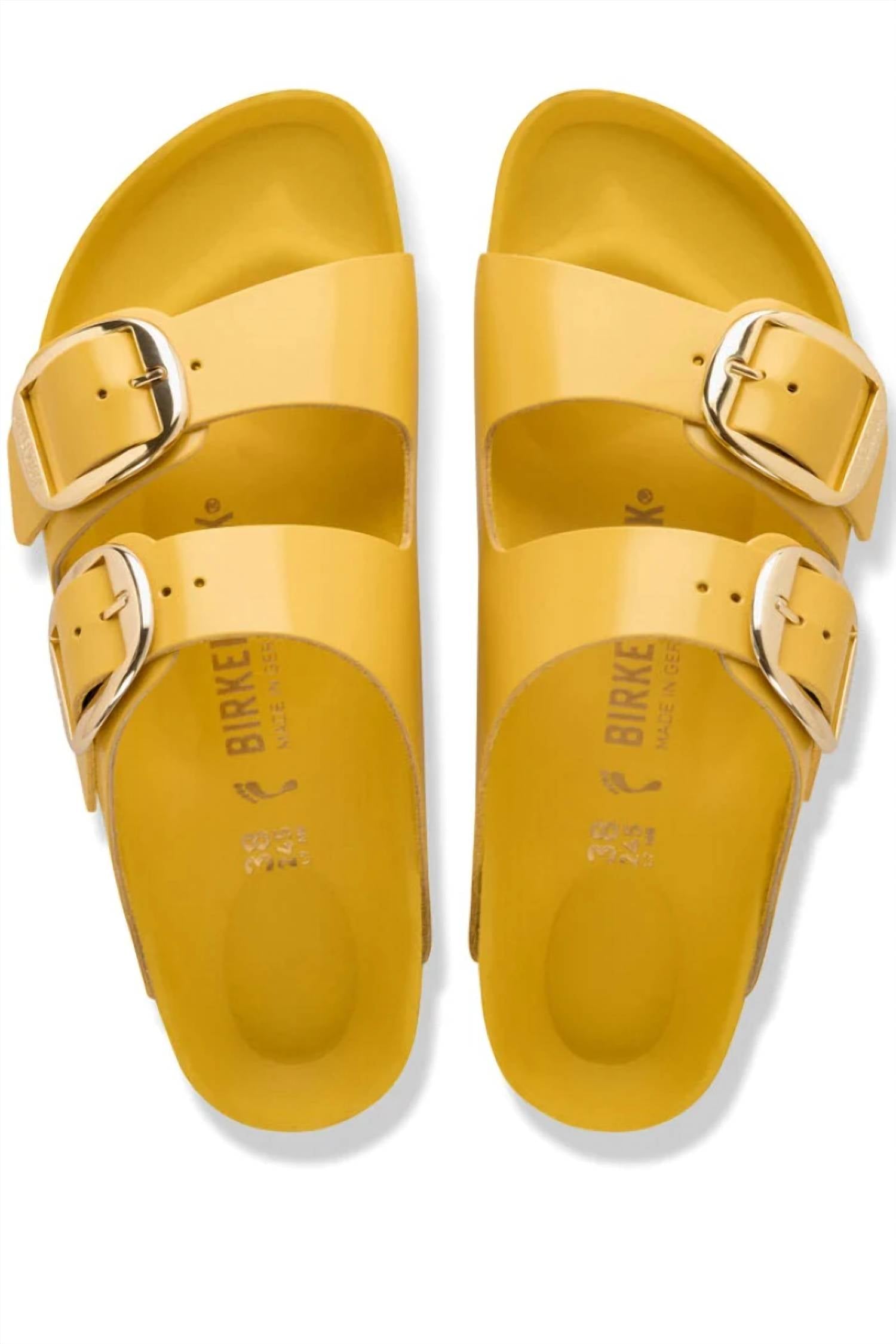 Women's Arizona Big Buckle Sandals In High-Shine Ochre