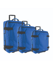 3pc GAP Soft-Shell Suitcase Lockable Travel Trolley Luggage Set 73cm Blue