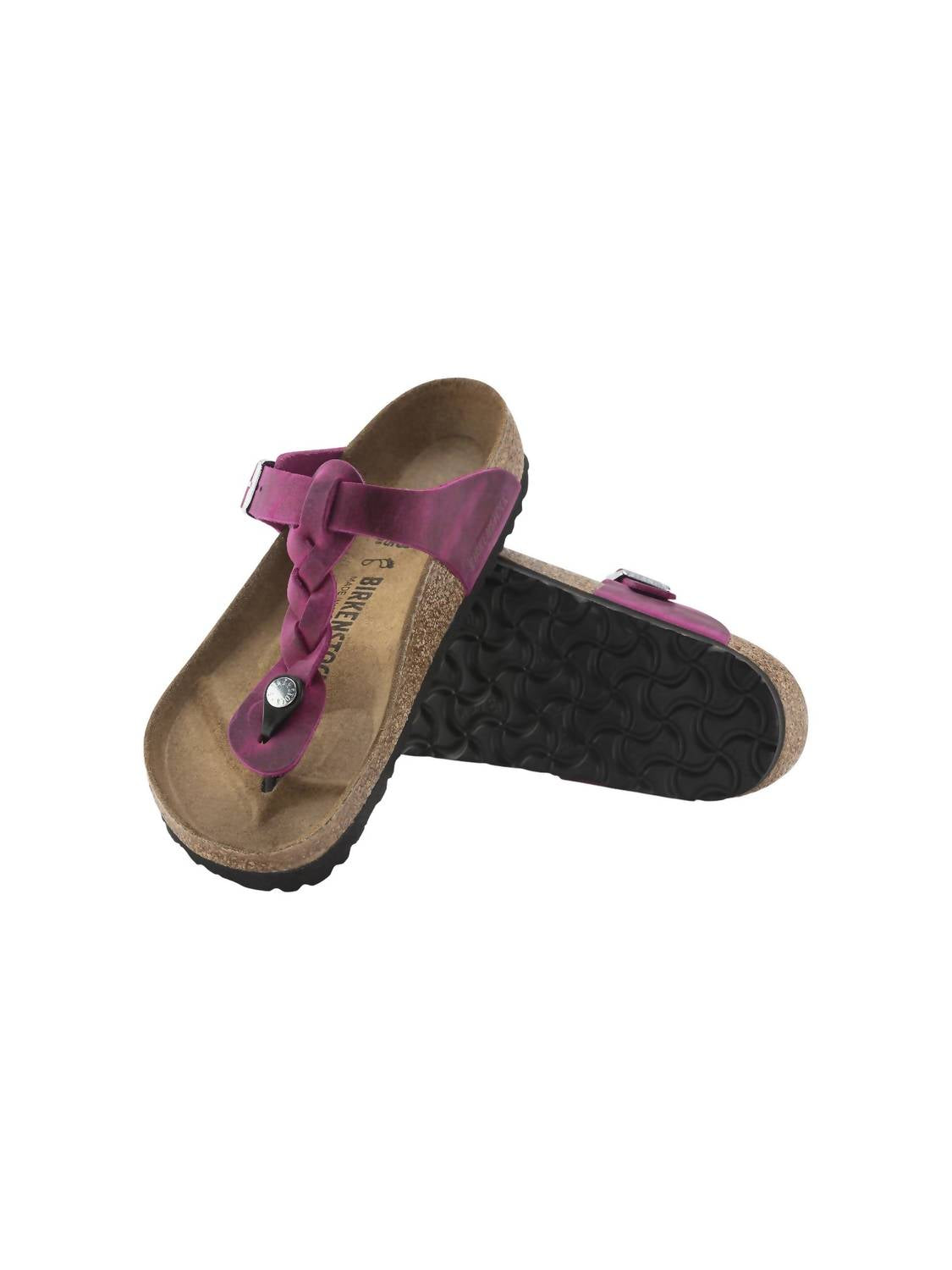 Women's Gizeh Braided Oiled Leather Sandals In Festival Fuchsia