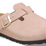 Women's Boston Suede Leather Clogs In Light Rose