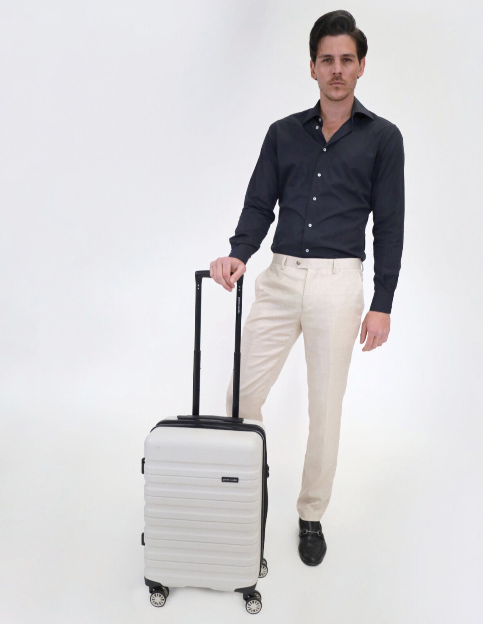 3pc Pierre Cardin 4 Wheel Hard-Shell Suitcase Travel Luggage Set Snow