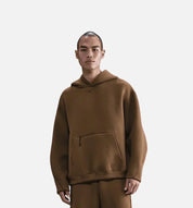 Nike Tech Hoodie Mens Brown Fleece Embroidered Swoosh Logo Oversized Fit JAX1051