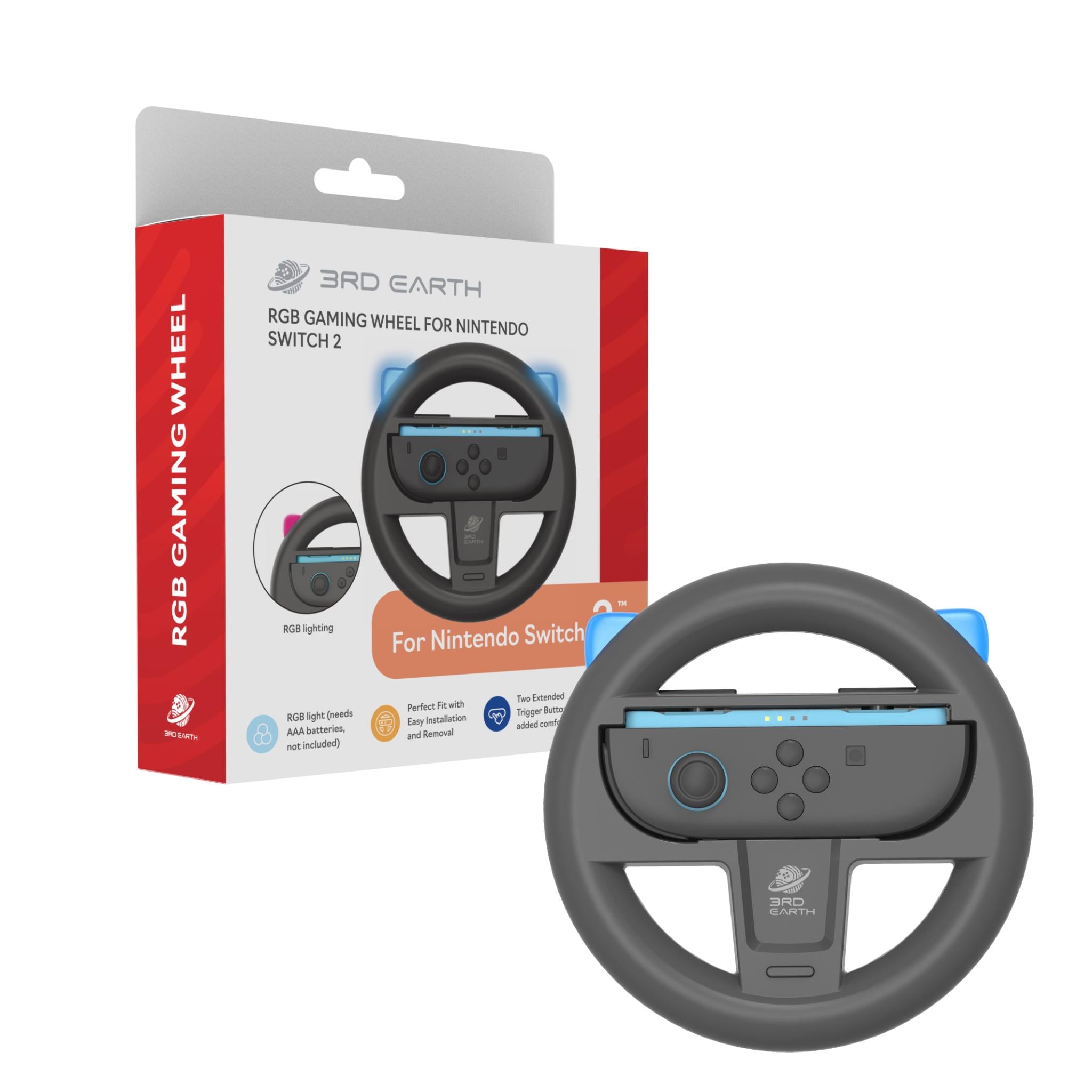 3rd Earth RGB Game Wheel for Nintendo Switch 2