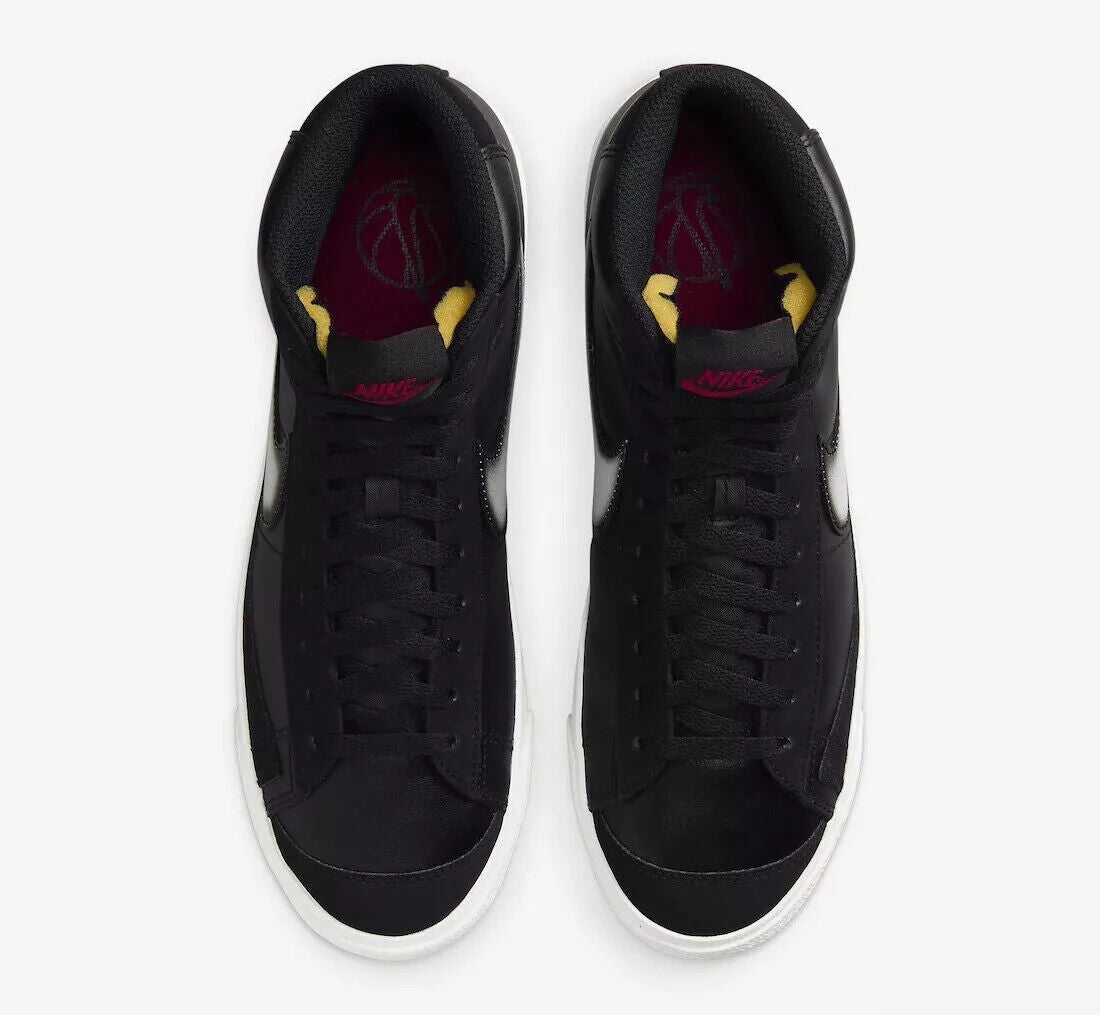 Men's Nike Blazer Mid '77 Vintage FD6924-001 Sneakers Black Leather Lace Up TF757 (Black,11.5)