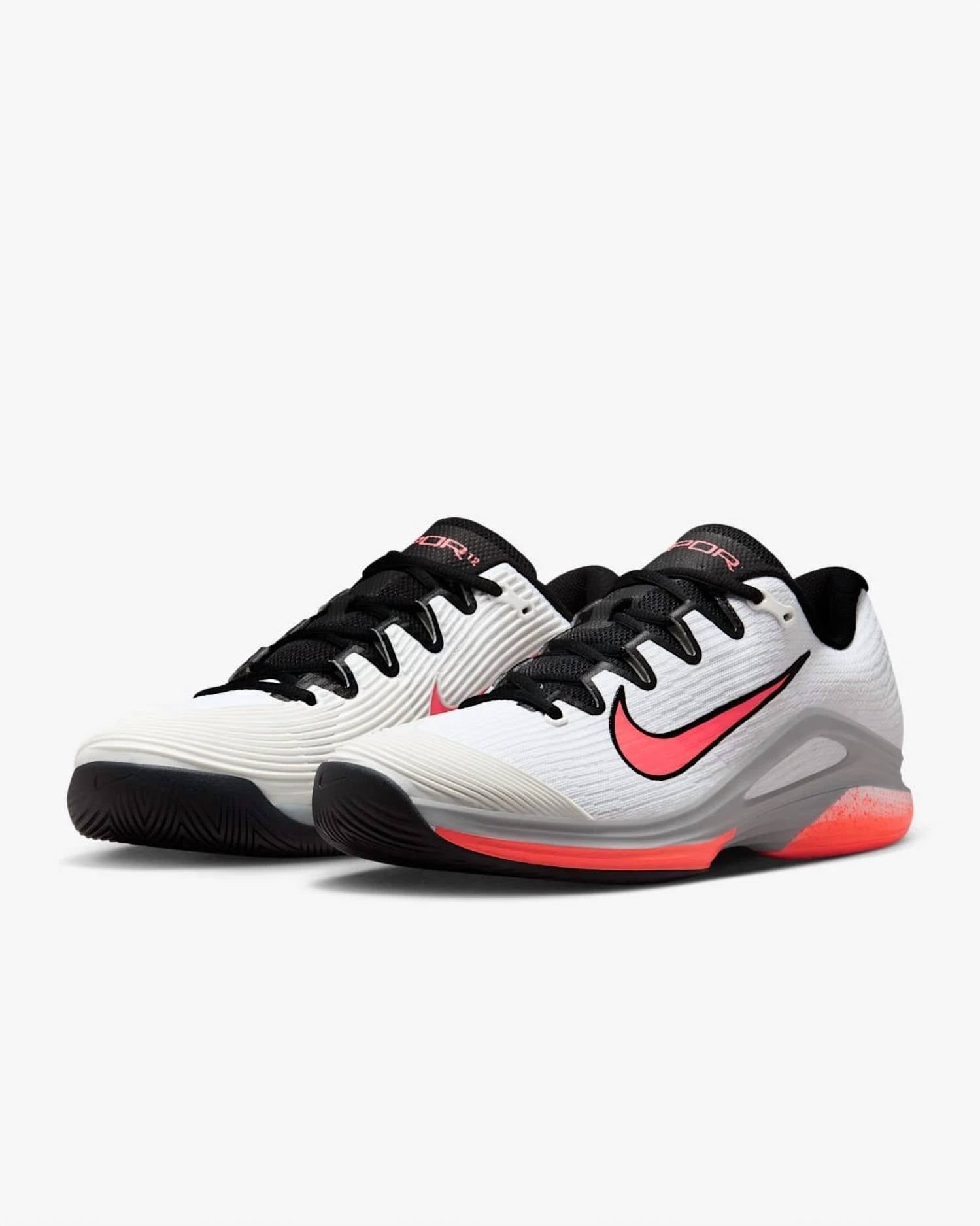 Men's Vapor 12 Tennis Shoes In White/wolf Grey/lava