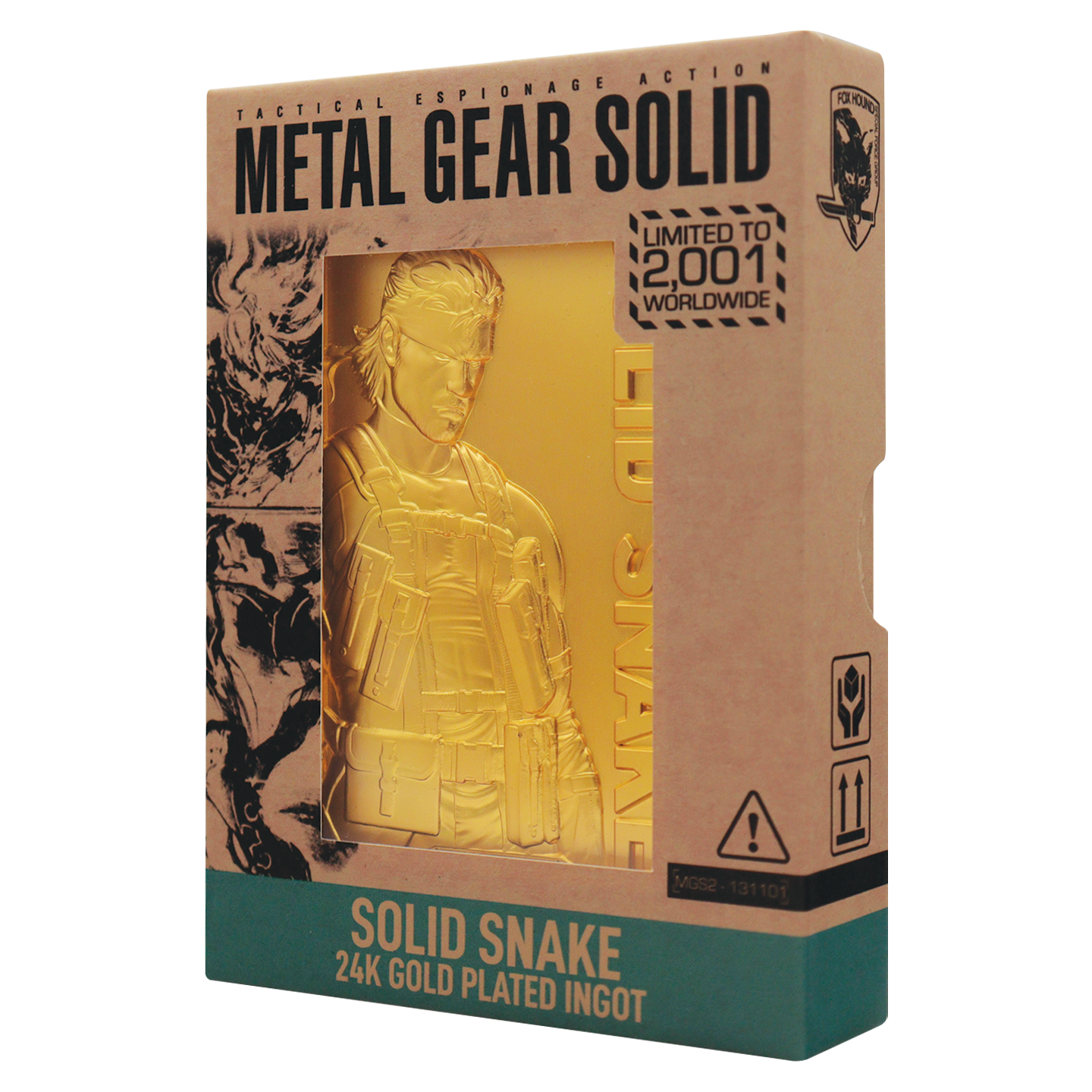 Fanattik Limited Edition Metal Gear Solid 2 24k Gold Plated Snake Ingot