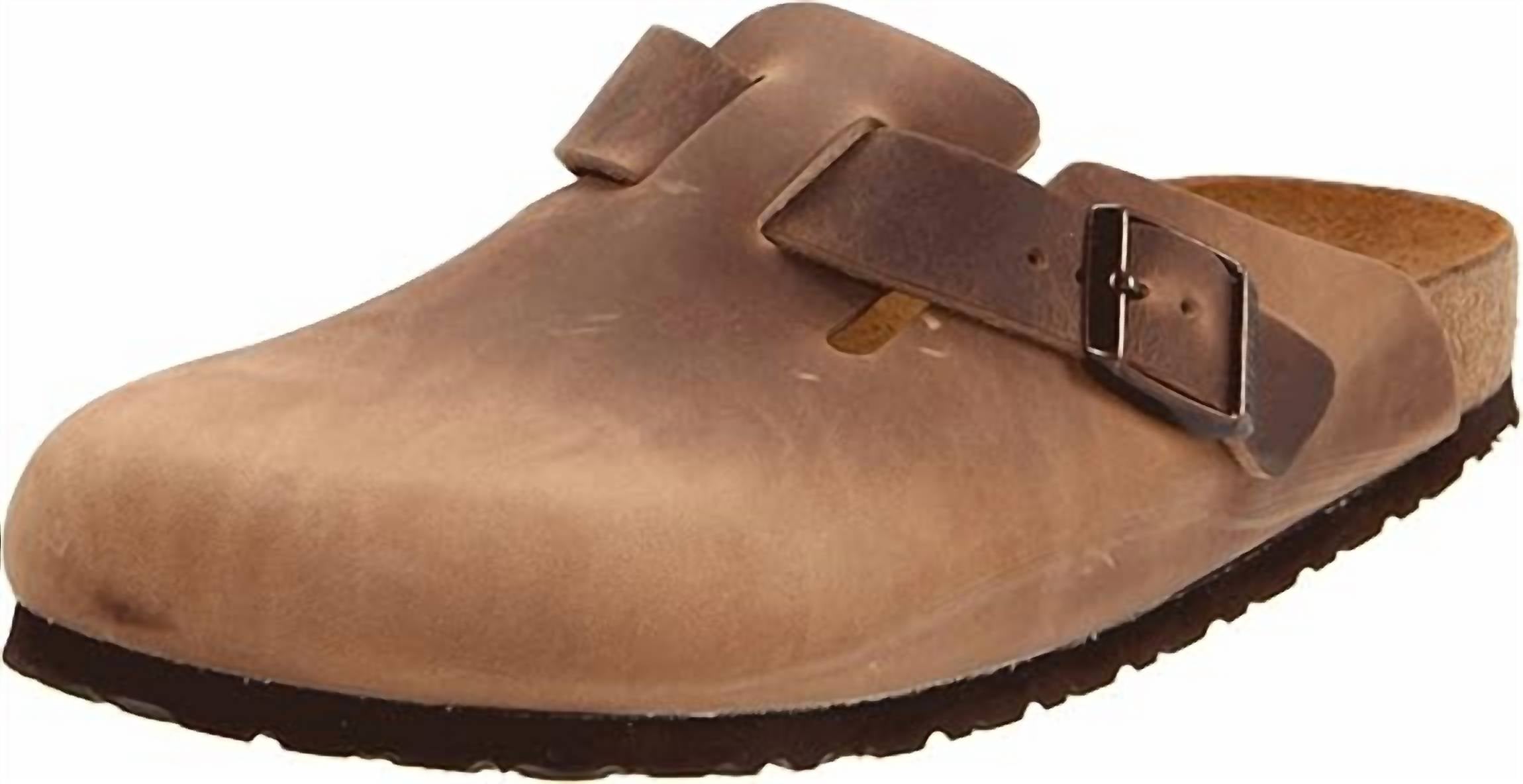 Men's Boston Suede Clogs In Brown Oiled Leather