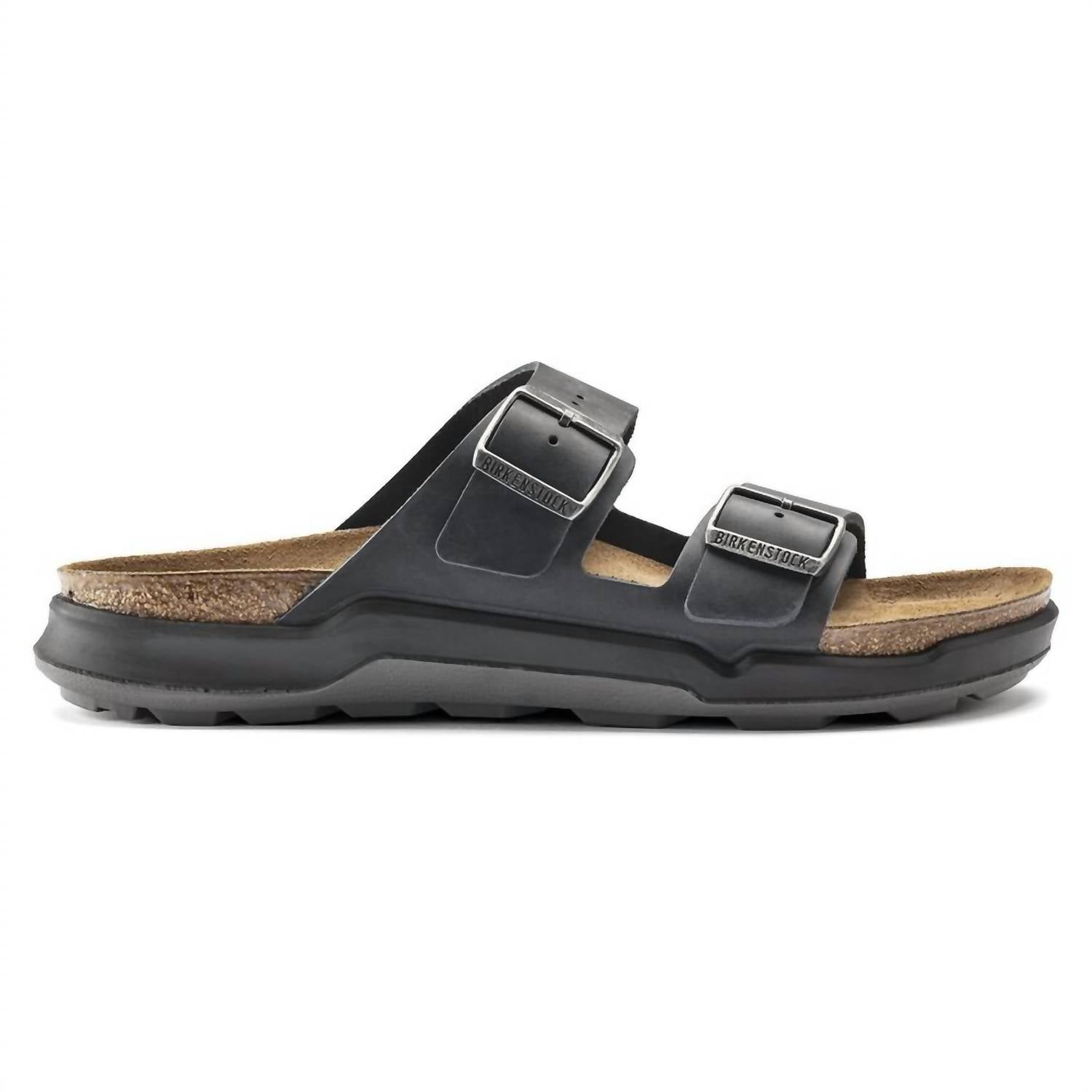 Men's Arizona Crosstown Oiled Leather Sandals In Black