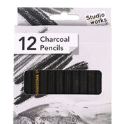 12pc Studio Works High Quality Charcoal Artists Deep Tone Pencils