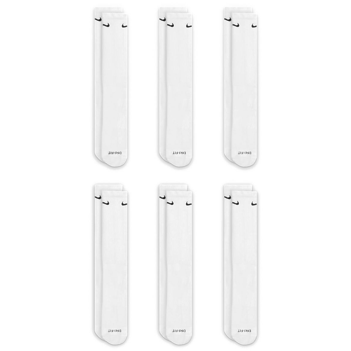 Nike Everyday Plus Cushioned 6 Pack of Socks - White/Black